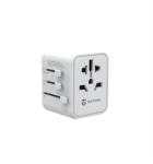 Tactical PTP világ utazó adapter töltő USB + Type-C, UK/US/AU/EU, fehér