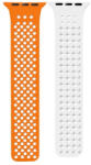 Phoner Spike Apple Watch szilikon szíj, 49/45/44/42mm, narancs/fehér - phoner
