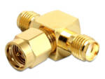 Delock SMA jack > SMA dugó > SMA jack T-alakú adapter (88711) (88711)
