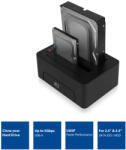  2.5" 3.5" HDD SSD duális dokkoló USB3.2 Gen1 fekete ACT (AC1504)