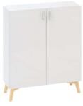 Alfa Office Alacsony szekrény Alfa Root ajtóval, 2 polc, 100 x 47 x 121, 5 cm, fehér
