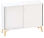 Alfa Office Alacsony szekrény Alfa Root tolóajtóval, 1 polc, 120 x 45 x 88, 7 cm, fehér