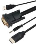 VCOM Кабел, VCom CG493A, VGA M / HDMI M, 1.8m (CG493A-1.8)