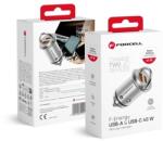 Forcell F-energy Mini autós szivargyújtó töltő Type-C, PD, QC3.0, 45W, ezüst