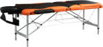 Homcom Masszázságy, Vinil-Alumínium, Összecsukható, Max. 225 kg, 215 x 60 cm, fekete-narancs