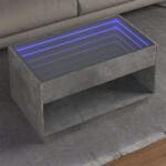 vidaXL LED Dohányzóasztal - Beton Szürke - 90x50x50 cm (847668)
