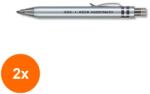 KOH-I-NOOR Set 2 x Creion Mecanic din Metal, Mina 3.2 mm, Argintiu, Koh-I-Noor (HOK-2xKH-K5358-AG)