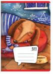 Junior Caiet A5, 10 coli - rigle 511 cu 1 ajutor. linia