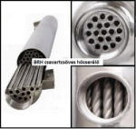  BRH hőcserelő 88 kW / ΔT 60°C-nál, 6/4"bm-2"bm, rozsdamentes, csavart-csöves. Tmax: 200°C, Pmax: 12 bar, Felület: 0, 64 m2, BRH-1270