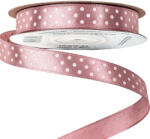 Valex Decor Fehér pöttyös szatén szalag 12mm x 20m - Mályva (DRW12-22)