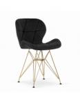  Scaun Bucatarie Si Dining NEST Catifea Negru/Auriu x4Buc