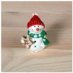  Zöld sálas hóember csillaggal, mérete: 35x45x30 mm