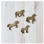  Lovak, 4db/cs, MDF. Mérete: 4-5 x 3-4 mm