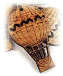  Fa hőlégballon, mérete: 50x30 mm