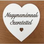  Fehér fa szív /Nagymamámnak szeretettel felirattal