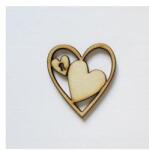  Natúr fa szív kulcslyukkal, mérete: 5, 5x6 cm