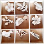  Lézervágott figurák: tavasz, 9 db/cs. Méretük: 25-40 mm