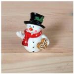  Piros sálas hóember szivecskével, mérete: 35x45x30 mm