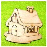  Havas házikó - natúr fa. Mérete: 5x5 cm