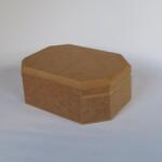  Hosszúkás hatszögletű MDF doboz, mérete: 17, 5x12, 5x7 cm