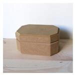  Hosszúkás hatszögletű MDF doboz, mérete: 135x95x65 mm