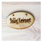  Boldog karácsonyt' ovális táblácska. Mérete: 9, 5x5, 5 cm