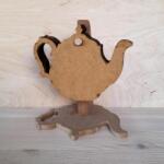  Kancsó alakú poháralátét, MDF. Alátétek mérete: 14, 5x11, 5 cm, tartó magassága: 17 cm