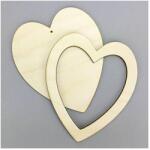  Natúr fa szív kerettel. Mérete: 130x150 mm