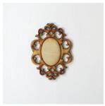  Natúr fa ovál csipkekeret, mérete: 100x140 mm