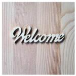  Fehér fa 'Welcome' felirat, mérete: 100x30 mm