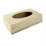  Natúr fa fekvő papirzsebkendő tartó, mérete: 25x12, 5x8, 7 cm