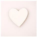  Fehér fa szív, mérete: 30 mm