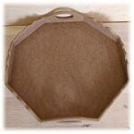  Nyolcszögletű MDF tálca fogóval, mérete: 360x360x65 mm