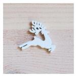  Fehér fa ugró szarvas, mérete: 3cm