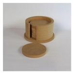  Kör alakú poháralátét tartóval, MDF. Mérete: 13x13x7 cm