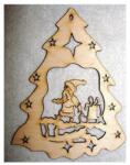  Natúr fa fenyő télapóval. Mérete: 11, 5x15 cm