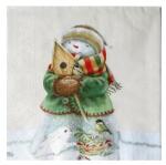  Szalvéta - Hóember madárházzal