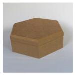  Hatszögletű MDF doboz, mérete: 240x125x75 mm