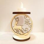  Mécsestartó, szarvassal. Mérete: 97x115 mm