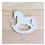  Fehér fa hintaló, mérete: 5 cm