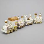  Fehér fa vonat. Mérete: 21x5 cm