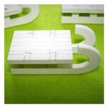  Fehér fa 3D szánkó, kicsi. Mérete: 3, 5x2, 6 cm