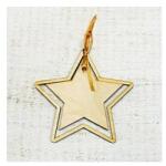  Natúr fa keretes csillag, mérete: 120x125 mm