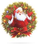  Karácsonyi RGB LED dekor, öntapadós koszorú télapóval. Mérete: 85 mm