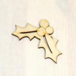  Lézervágott magyal levél, mérete: 70x50x3 mm