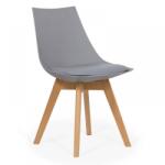  Scaun living cu picioare din lemn BUC 245 gri