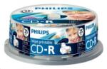 Philips CD-R80IW 80'/700MB írható lemez nyomtatható hengeres 25db/cs (cdrw25h)
