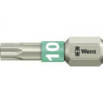 Wera TORX® nemesacél bitek, 25 mm Wera 05071032001 T 10 6, 3 mm (1/4) hatlapú DIN 3126-C 6, 3, ISO 1173 Hossz: 25 mm - aqua