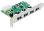 Delock 4x USB 3.0 bővítő kártya PCI-E (89363)