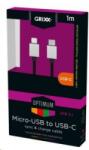 Grixx Optimum USB Type C - Micro USB Nylon 1 m fekete kábel (GROCACMUSBFBK01)